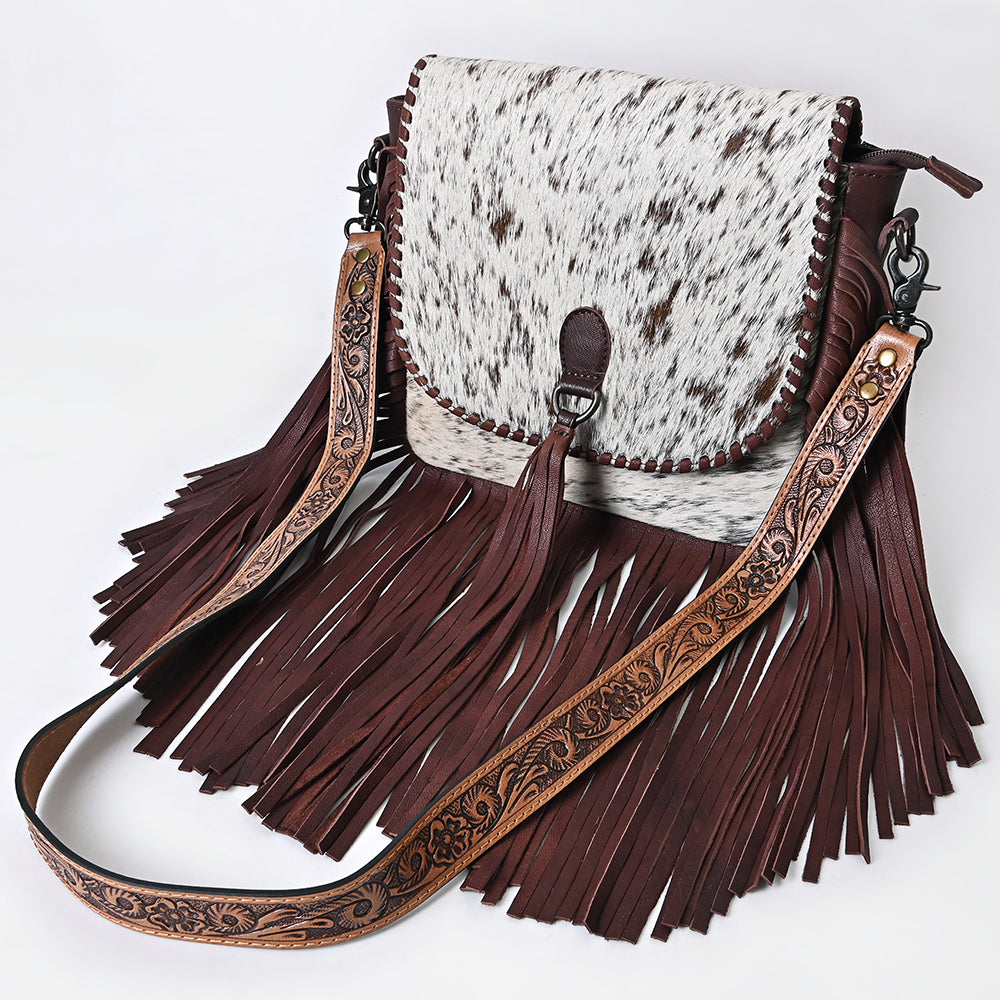 OHLAY MESSENGER Hair-on Genuine Leather women bag western handbag purse
