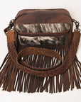 OHLAY TOILETRY  Hair-on Genuine Leather women bag western handbag purse