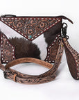 Crossbody Hand Tooled Leather Bag With Western Heritage And Handmade Genuine Cowhide