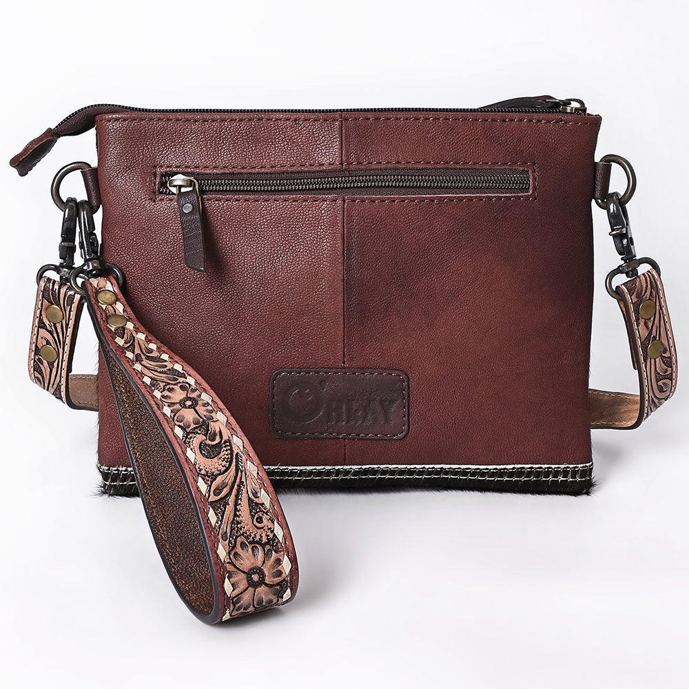 Crossbody Hand Tooled Leather Bag With Western Heritage And Handmade Genuine Cowhide