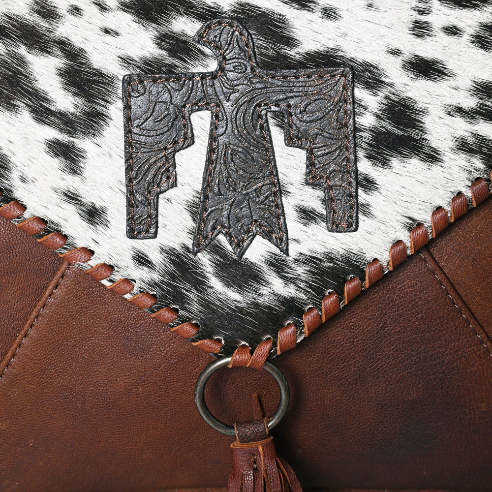 OHLAY KBG251 ENVELOPE Embossed Hair-on Genuine Leather women bag western handbag purse
