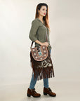 American Darling ADBGA420 Hand Tooled Hair-On Genuine Leather Women Bag Western Handbag Purse