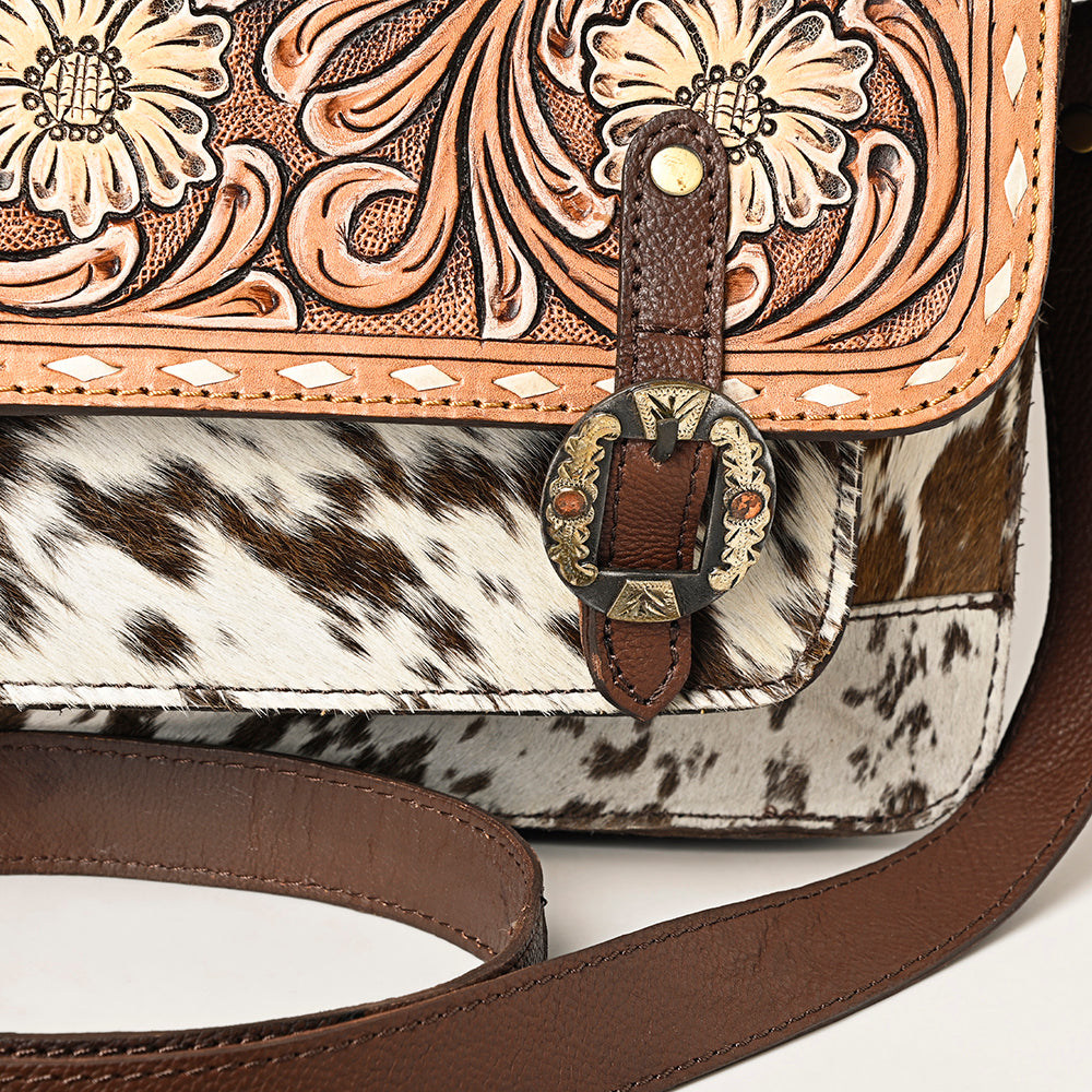American Darling ADBGA423 Hand Tooled Hair-On Genuine Leather Women Bag Western Handbag Purse
