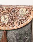 American Darling ADBGA424 Hand Tooled Hair-On Genuine Leather Women Bag Western Handbag Purse