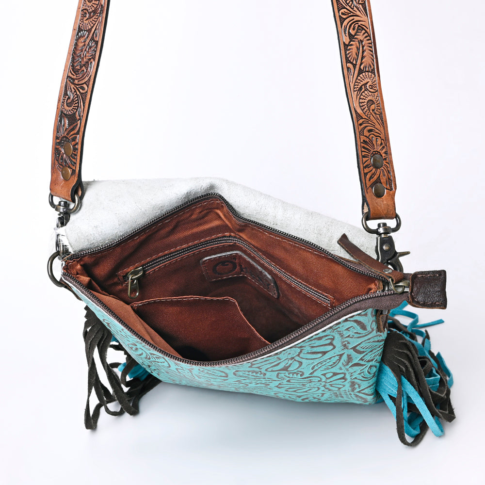 OHLAY Envelope Embossed Hair-On Genuine Leather Women Bag Western Handbag Purse | Womens Handbags Belt for Summer