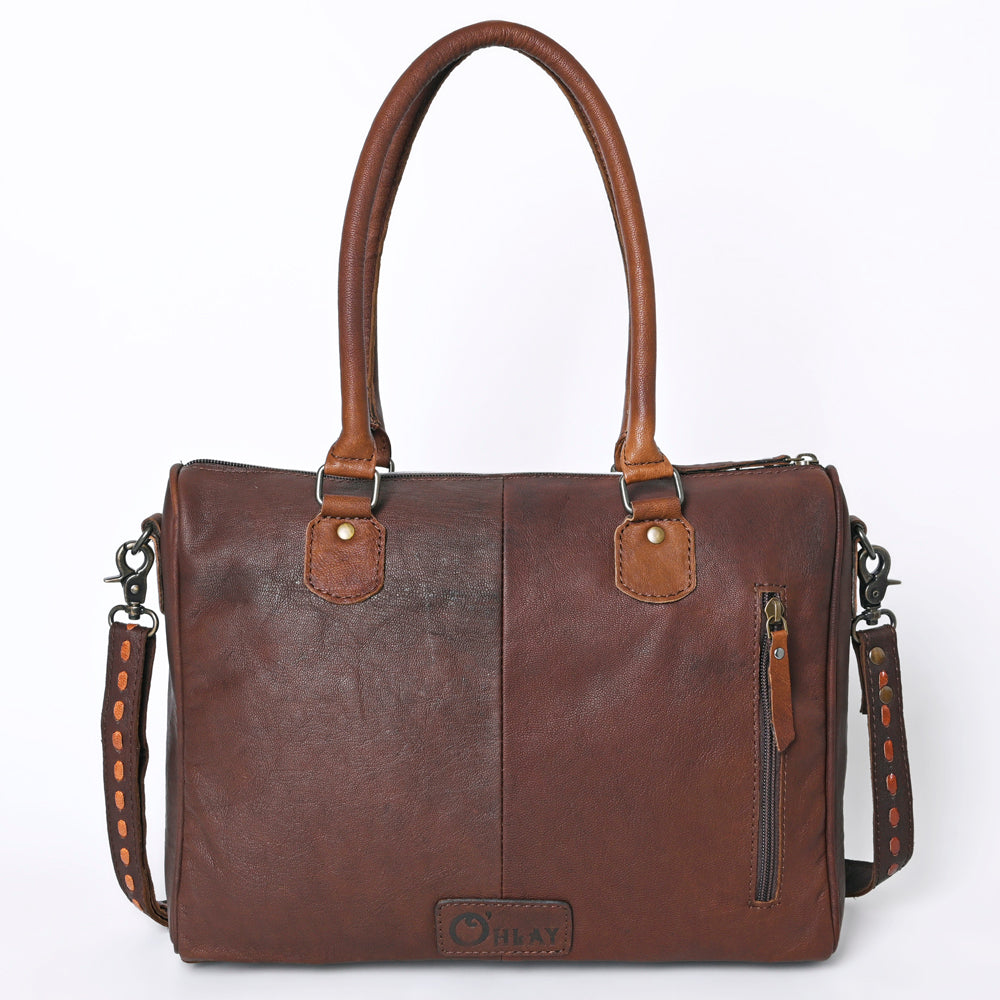 OHLAY KBG260 TOTE Embossed Hair-on Genuine Leather women bag western handbag purse