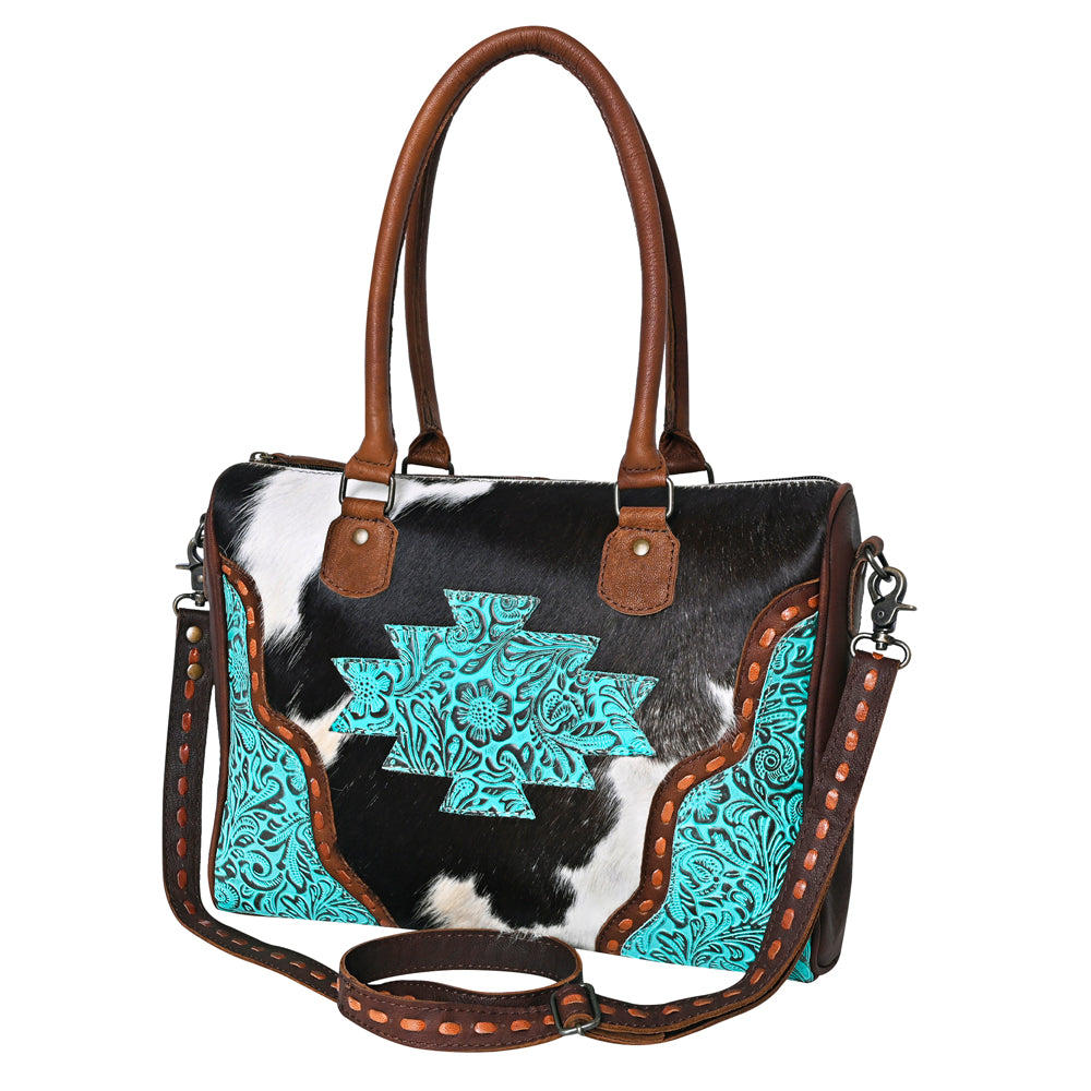 OHLAY KBG260 TOTE Embossed Hair-on Genuine Leather women bag western handbag purse