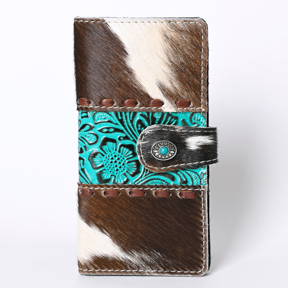 OHLAY Coin Purse Hand Tooled Hair-On Genuine Leather Women Bag Western Handbag | for Cute