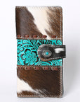 OHLAY Coin Purse Hand Tooled Hair-On Genuine Leather Women Bag Western Handbag | for Cute