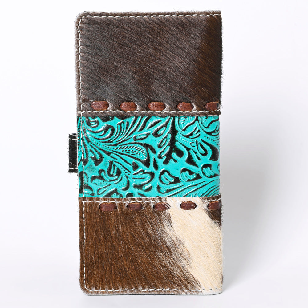 OHLAY Coin Purse Hand Tooled Hair-On Genuine Leather Women Bag Western Handbag | for Cute