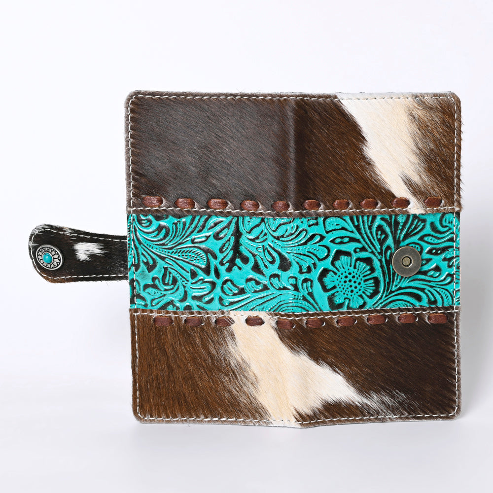 OHLAY Coin Purse Hand Tooled Hair-On Genuine Leather Women Bag Western Handbag | for Cute