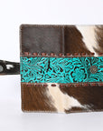 OHLAY Coin Purse Hand Tooled Hair-On Genuine Leather Women Bag Western Handbag | for Cute