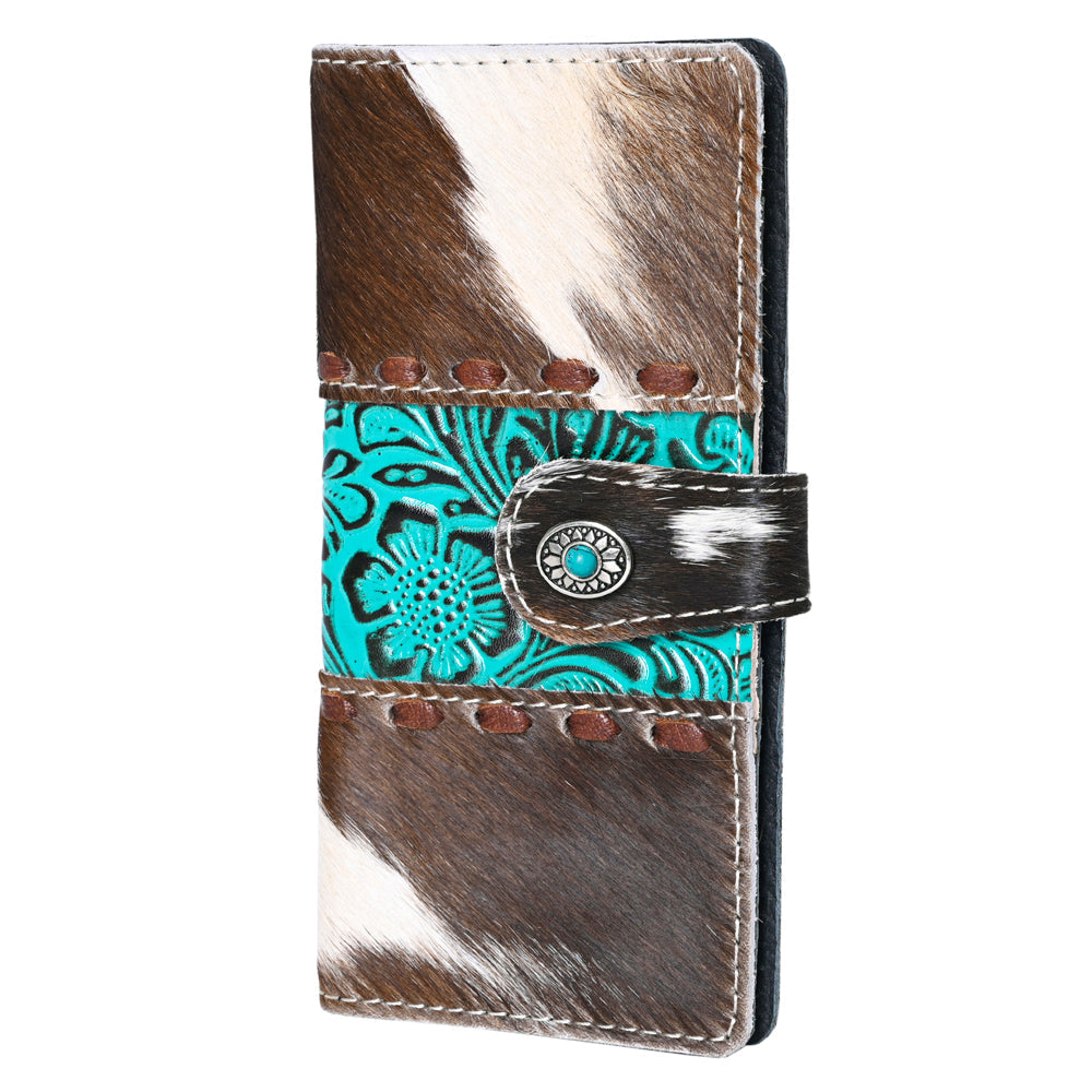 OHLAY Coin Purse Hand Tooled Hair-On Genuine Leather Women Bag Western Handbag | for Cute