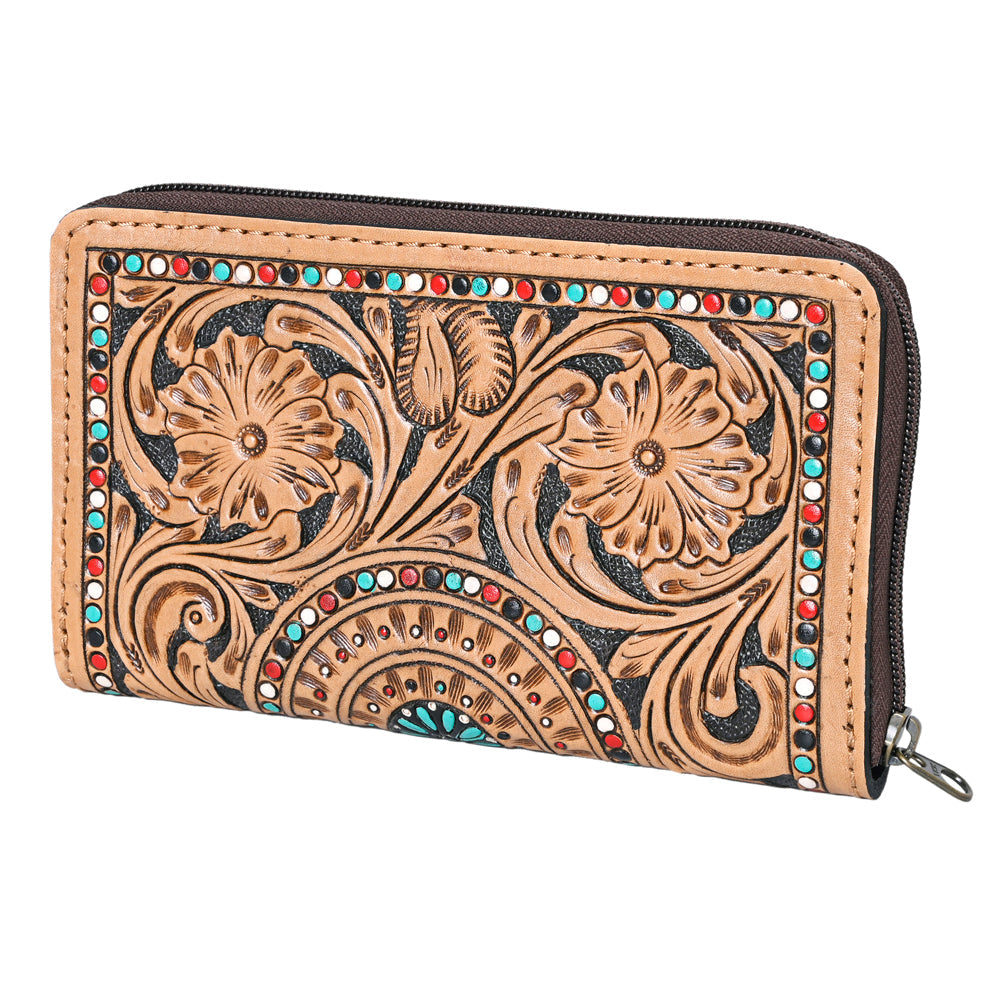 OHLAY KBG267 Coin Purse Hand Tooled Genuine Leather women bag western handbag purse