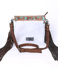 KBG277 Ohlay Western Genuine Leather Hand Tooled Women Clear Bags
