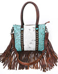 OHLAY KBG286 TOTE Embossed Hair-on Genuine Leather women bag western handbag purse