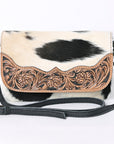 OHLAY WALLET Hand Tooled Hair-on Genuine Leather women bag western handbag purse