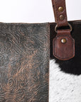 OHLAY KBG296 TOTE Embossed Hair-on Genuine Leather women bag western handbag purse