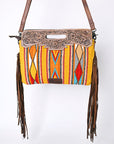 OHLAY KBG302 Clutch Hand Tooled Upcycled Wool Genuine Leather women bag western handbag purse