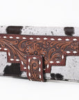 OHLAY KBG307 Coin Purse Hand Tooled Hair-On Genuine Leather women bag western handbag purse