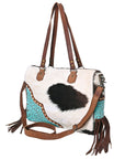 OHLAY KBG308 TOTE Embossed Hair-on Genuine Leather women bag western handbag purse