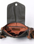 OHLAY KBG313 Cross Body Hand Tooled Hair-On Genuine Leather women bag western handbag purse