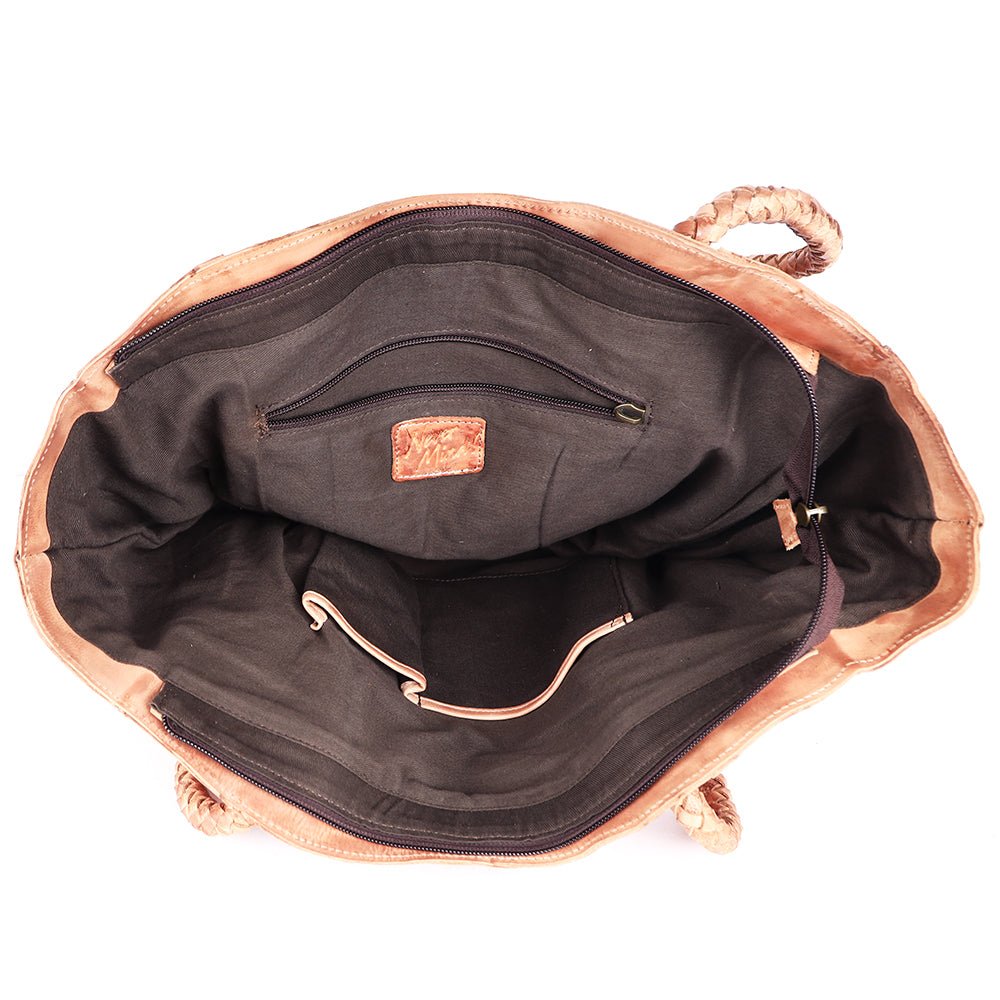 Never Mind Nmbgm141 Tote Vintage Handmade Genuine Cowhide Leather Women Bag Western Handbag Purse