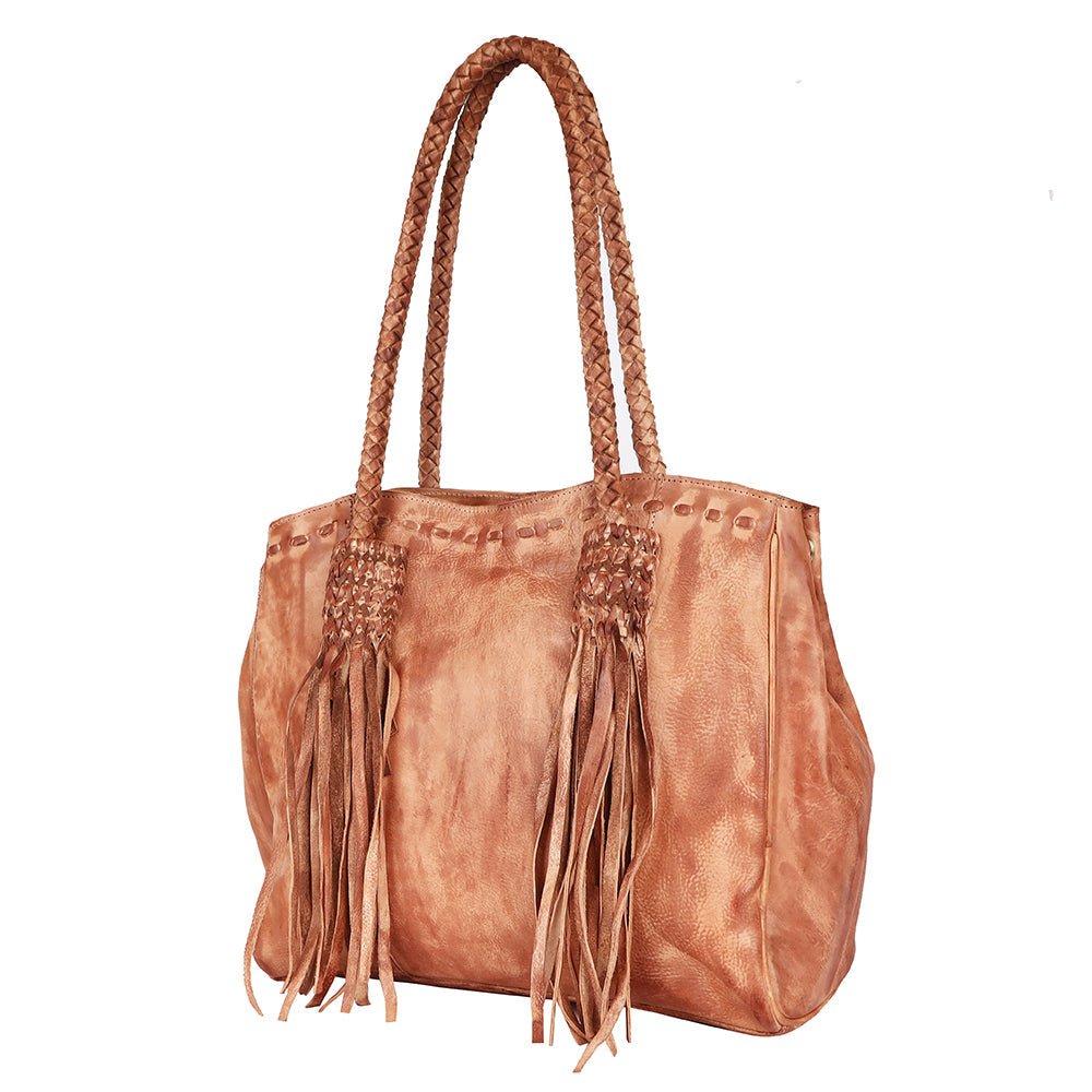 Never Mind Nmbgm141 Tote Vintage Handmade Genuine Cowhide Leather Women Bag Western Handbag Purse