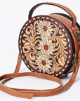 American Darling Canteen Hand Tooled Genuine Leather Women Bag Western Handbag Purse