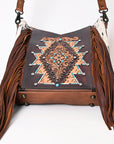 ADBG1219 American Darling Hand Tooled Hair On Genuine Leather Women Bag Western Handbag Purse