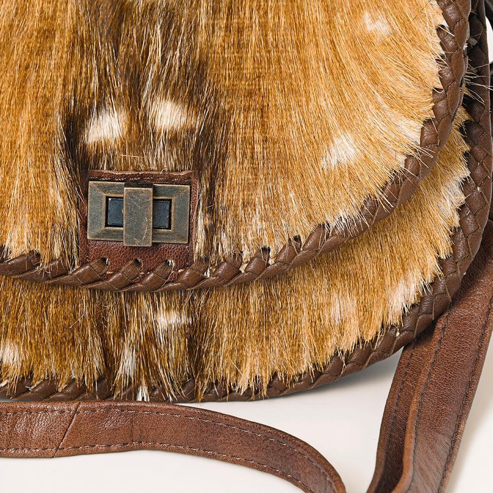 American Darling ADBG1221 Hand Tooled Hair-On Genuine Leather Women Bag Western Handbag Purse