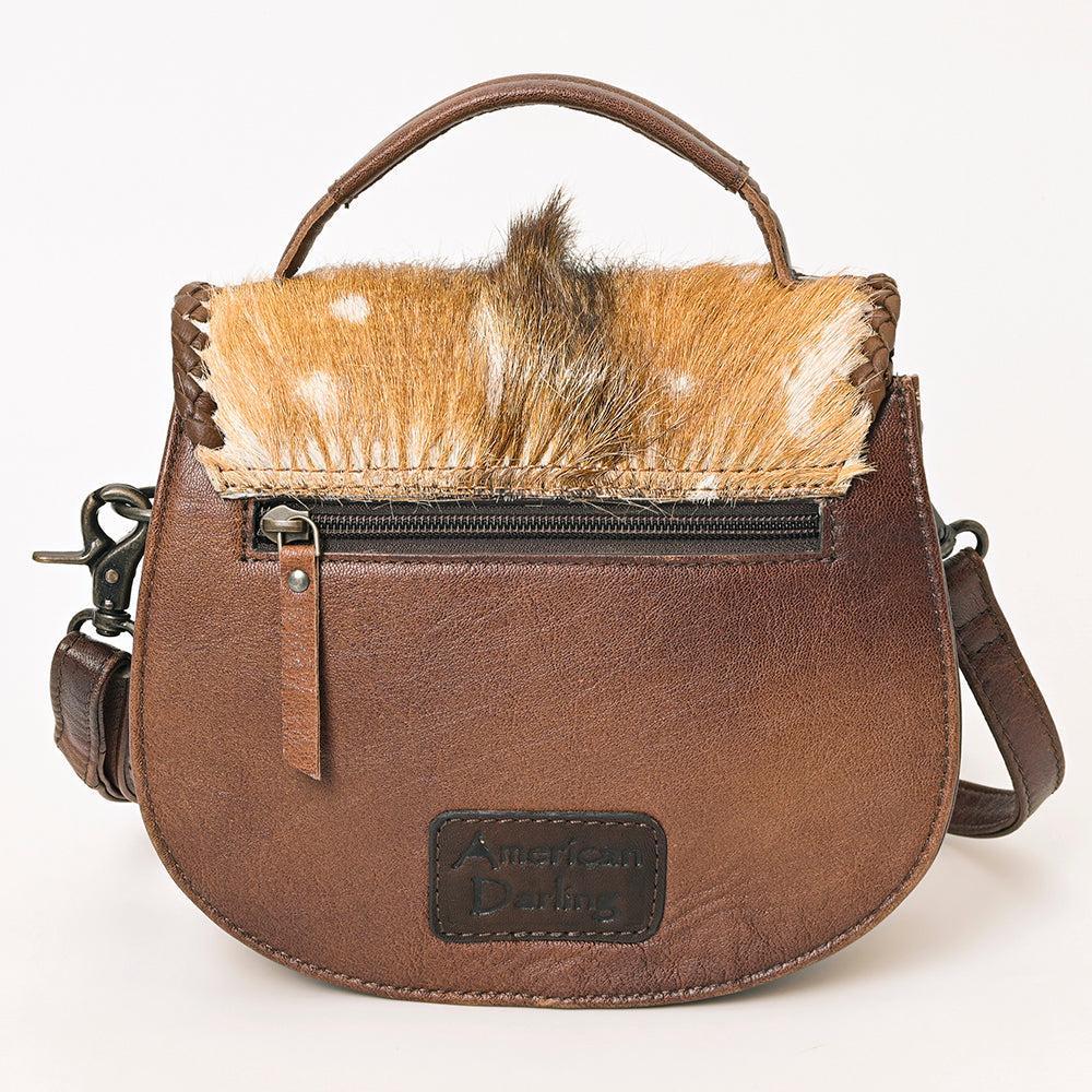 American Darling ADBG1221 Hand Tooled Hair-On Genuine Leather Women Bag Western Handbag Purse