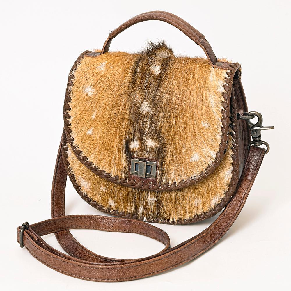 American Darling ADBG1221 Hand Tooled Hair-On Genuine Leather Women Bag Western Handbag Purse