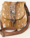 American Darling ADBG1222A Hand Tooled Hair-On Genuine Leather Women Bag Western Handbag Purse