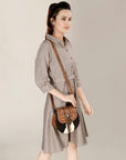 ADBG1222B American Darling Hand Tooled Hair On Genuine Leather Women Bag Western Handbag Purse