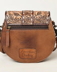 ADBG1222B American Darling Hand Tooled Hair On Genuine Leather Women Bag Western Handbag Purse