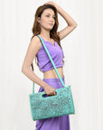 American Darling Clutch Hand Tooled Genuine Leather women bag western handbag purse