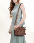 OHLAY Cross Body Hand Tooled Hair-On Genuine Leather Women Bag Western Handbag Purse | for