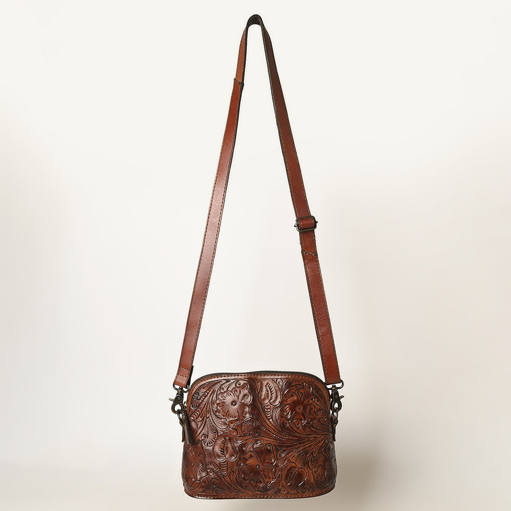 OHLAY Cross Body Hand Tooled Hair-On Genuine Leather Women Bag Western Handbag Purse | for