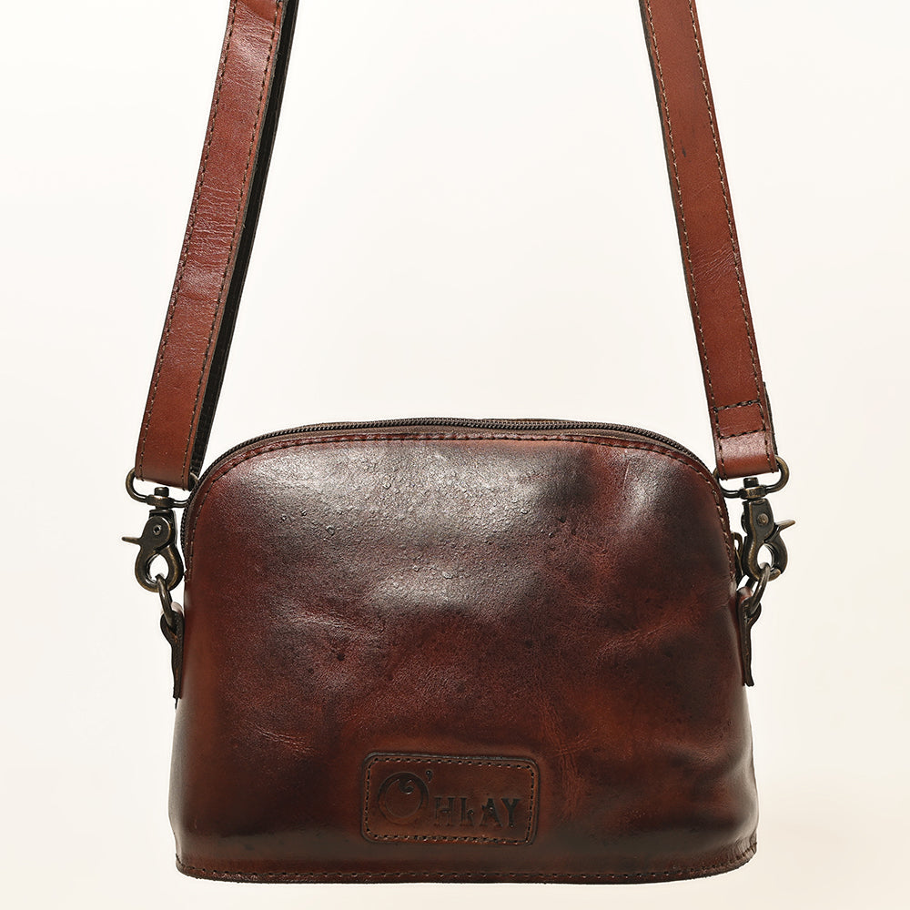 OHLAY Cross Body Hand Tooled Hair-On Genuine Leather Women Bag Western Handbag Purse | for