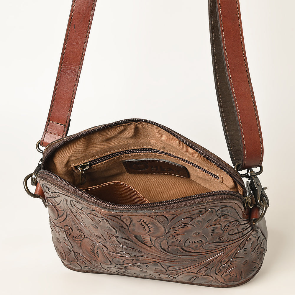 OHLAY Cross Body Hand Tooled Hair-On Genuine Leather Women Bag Western Handbag Purse | for