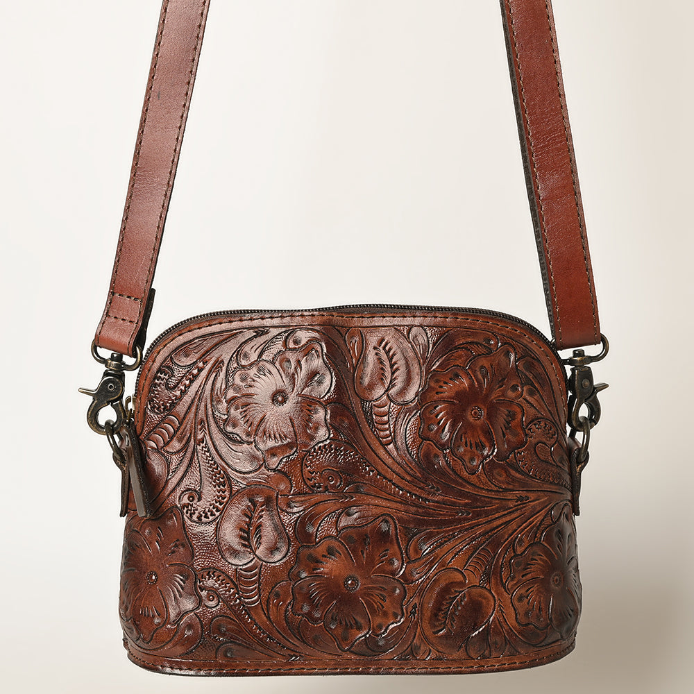 OHLAY Cross Body Hand Tooled Hair-On Genuine Leather Women Bag Western Handbag Purse | for