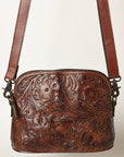 OHLAY Cross Body Hand Tooled Hair-On Genuine Leather Women Bag Western Handbag Purse | for
