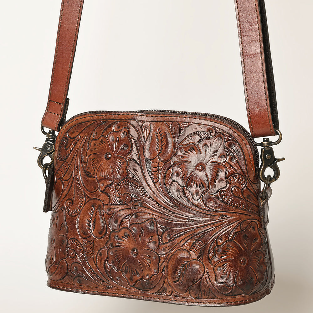 OHLAY Cross Body Hand Tooled Hair-On Genuine Leather Women Bag Western Handbag Purse | for