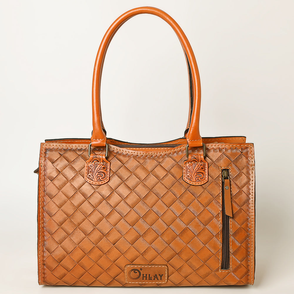 KBG334C Ohlay Western Genuine Leather Hand Tooled Women Tote Bags