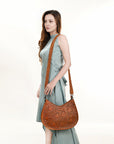 OHLAY KBG342 Cross Body Hand Tooled Genuine Leather women bag western handbag purse