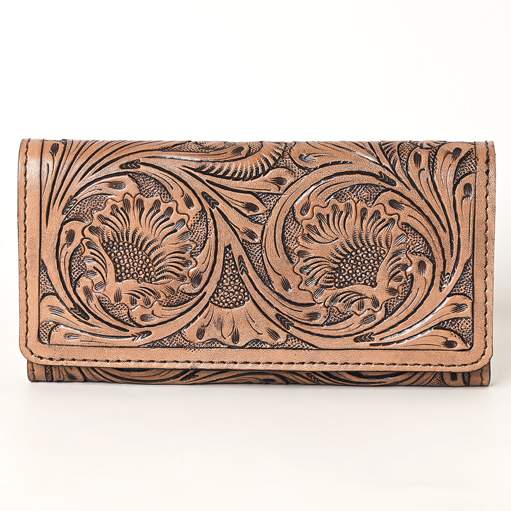 OHLAY WALLET Hand Tooled  Genuine Leather women bag western handbag purse