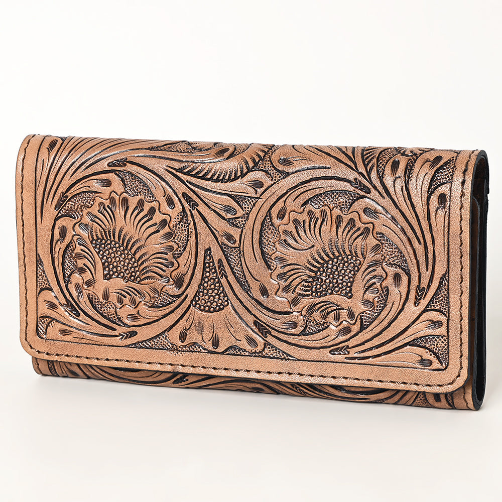 OHLAY WALLET Hand Tooled  Genuine Leather women bag western handbag purse