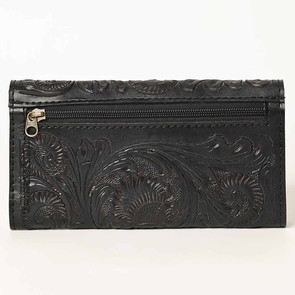 OHLAY WALLET Hand Tooled  Genuine Leather women bag western handbag purse