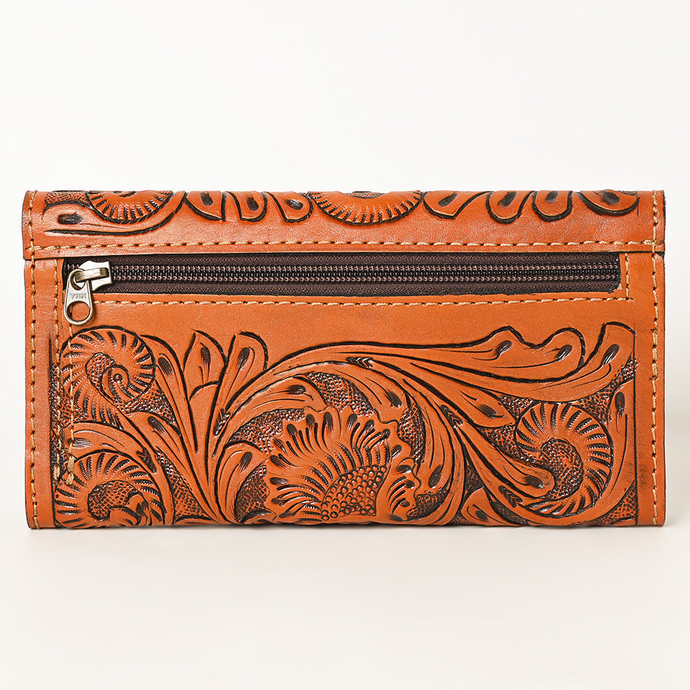 OHLAY WALLET Hand Tooled  Genuine Leather women bag western handbag purse